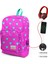 Coral High Kids Neon Pembe Su Yeşili Kalp Desenli Dört Bölmeli USB Şarjlı Kulaklık Çıkışlı Okul Sırt Çantası 23277 1