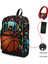 Coral High Kids Siyah Basketbol Desenli Dört Bölmeli USB Şarjlı Kulaklık Çıkışlı Okul Sırt Çantası 23281 1
