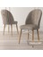 Concept Roz Serisi 80X132 Mdf Beyaz Mutfak Masası Takımı Beyaz Kafesli 6 Sandalye Gold Halkalı 3