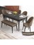 Elf Serisi 80X132 Açılabilir Siyah Mermer Desen Mutfak Masa Takımı 4 Sandalye 1 Bench Gold Halkalı 1