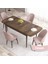 Concept Roz Serisi 80X132 Mdf Açılabilir Barok Ahşap Desen 4 Sandalye Gold Halkalı 2