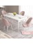 Concept Roz Serisi 80X132 Mdf Açılabilir Beyaz Mermer Desen Mutfak Masası Takımı 4 Sandalye Gold Halkalı 1