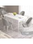 Concept Roz Serisi 80X132 Mdf Açılabilir Beyaz Mutfak Masası Takımı 4 Sandalye Gold Halkalı 1