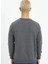 Bisiklet Yaka Gri Melanj Erkek Sveatshirt Baskılı Tişört 5