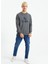 Bisiklet Yaka Gri Melanj Erkek Sveatshirt Baskılı Tişört 1