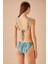 Yanı Pileli Desenli Bikini Alt 4