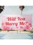 Evlilik Teklifi Will You Marry Me Pembe Kalpli Afiş Pankart 3