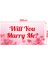 Evlilik Teklifi Will You Marry Me Pembe Kalpli Afiş Pankart 4