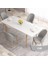 Concept Roz Serisi 80X132 Mdf Beyaz Mutfak Masası Takımı Beyaz Kafesli 4 Sandalye Gold Halkalı 2