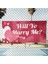 Evlilik Teklifi Will You Marry Me Pembe Kalpli Afiş Pankart 3