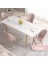 Concept Roz Serisi 80X132 Mdf Beyaz Mutfak Masası Takımı Beyaz Kafesli 4 Sandalye Gold Halkalı 2
