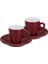 Mattia Espresso Fincan Seti 2'li 50 ml Kırmızı 1