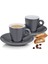 Mattia Espresso Fincan Seti 2'li 50 ml Gri 2