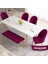 Concept Roz Serisi 80X132 Mdf Beyaz Mutfak Masası Takımı Beyaz Kafesli 4 Sandalye 1 Bench 2
