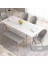 Concept Roz Serisi 80X132 Mdf Beyaz Mutfak Masası Takımı Beyaz Kafesli 4 Sandalye 1 Bench 2