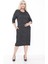 Büyük Beden Cepli Kışlık Esnek Elbise 42D-2232 1