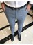 italyan kesim slim fit balıksırtı desen erkek pantolon mavi T9460 1