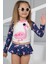 Trend Flamingo Desenli Güneş Koruma Uzun Kol Crop Üst Mini Etek Bikini Altı Fırfırlı Bikini Takımı 3