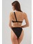 Kadın Dekolteli Tek Omuz Siyah Bikini 2C3T1N2O09 2