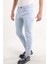 Intersivin Slim Fit Siyah Pamuklu Likralı Mavi Erkek 5 Cep Pantolon 4