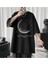 Crescent Saturn Baskılı Siyah Oversize T-Shirt 1