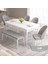 Concept Roz Serisi 80X132 Mdf Açılabilir Beyaz Mutfak Masası Takımı 4 Sandalye 1 Bench 1