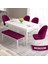 Concept Roz Serisi 80X132 Mdf Açılabilir Beyaz Mutfak Masası Takımı 4 Sandalye 1 Bench 2