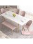 Concept Roz Serisi 80X132 Mdf Beyaz Mutfak Masası Takımı Beyaz Kafesli 4 Sandalye 1 Bench 1