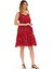 Askılı Vual Kırmızı Kısa Elbise 2