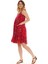 Askılı Vual Kırmızı Kısa Elbise 3