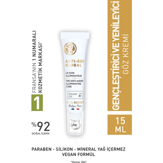 hepsiburada Yves Rocher Anti-age Global - Gençleştirici ve Yenileyici Göz Bakım Kremi-15ml