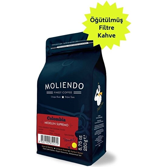 Moliendo Colombia Medellin Supremo Yöresel Kahve ( Öğütülmüş Filtre Kahve ) 250 g