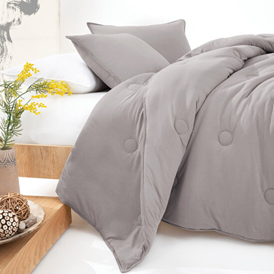 Yataş Bedding Lupa Soft Tek Kişilik Penye Yorgan 300 Gr/m2 - Gri