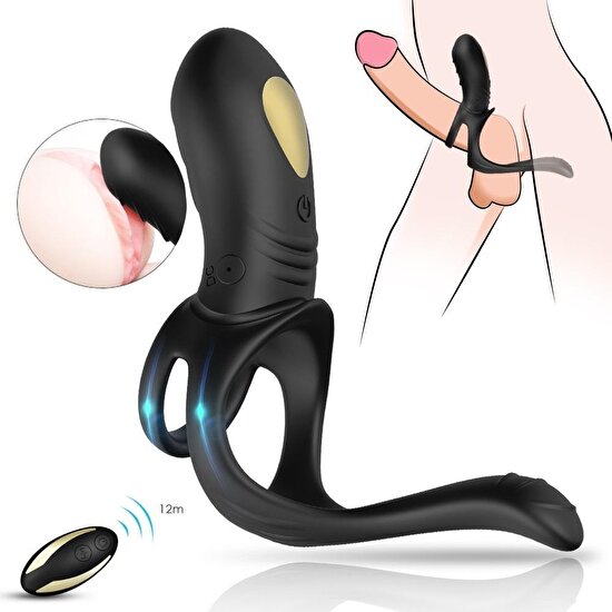 Cupid Shop  Kablosuz Kumandalı Perine ve Klitoris Uyarıcı Titreşimli Testis ve Penis Halkası