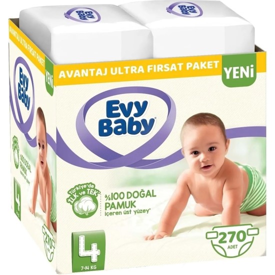 Evy Baby Bebek Bezi 4 Numara 7-14 kg 270 Adet