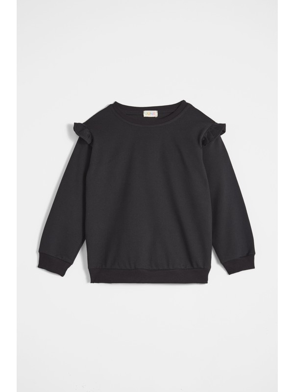 June Kız Çocuk Fırfırlı Sweatshirt