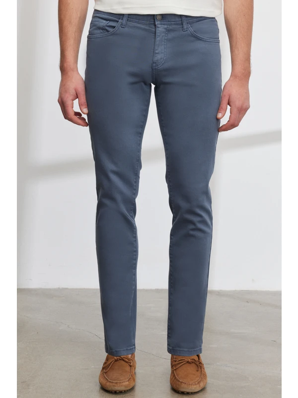 ALTINYILDIZ CLASSICS Erkek İndigo 360 Derece Her Yöne Esneyen Rahat Slim Fit Pantolon