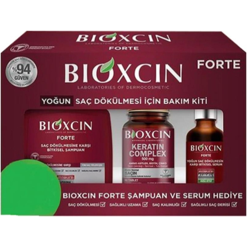 Bioxcin Forte Yoğun Bakım Kiti 300 ml Dökülme Karşıtı Bitkisel Şampuan ve Serum Seti