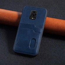 Zebana Xiaomi Redmi Note 9 Pro Kılıf Zebana Kartlıklı Lüx Deri Kılıf Lacivert