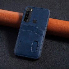 Zebana Xiaomi Redmi Note 8 Kılıf Zebana Kartlıklı Lüx Deri Kılıf Lacivert