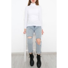 Lurex Balıkçı Yaka Body Beyaz - 7656.1319.