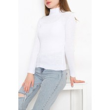 Lurex Balıkçı Yaka Body Beyaz - 7656.1319.