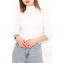 Lurex Balıkçı Yaka Body Beyaz - 7656.1319.
