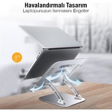 Coofbe Alüminyum Yükseklik Ayarlı Havalandırmalı Masaüstü Laptop Standı Laptop Tutucu Laptop Sehpası