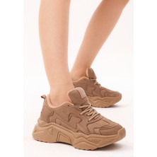 Tonny Black Kadın Bej Süet Spor Ayakkabı Dnz10