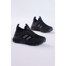 Tonny Black Çocuk  Siyah Füme Rahat Kalıp Nefes Alabilen Kumaş Bağcıklı Sneaker