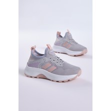 Tonny Black Çocuk Unisex Buz Pudra Rahat Kalıp Nefes Alabilen Kumaş Bağcıklı Sneaker