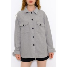 Lurex Kaşe Gömlek Gri - 6033.1322.