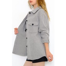 Lurex Kaşe Gömlek Gri - 6033.1322.
