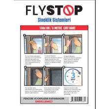 Keskin Pazarlama Flystop Pencere Cam Sineklik Böcek Tutucu 150X100 cm 5 Metre Cırt Bant